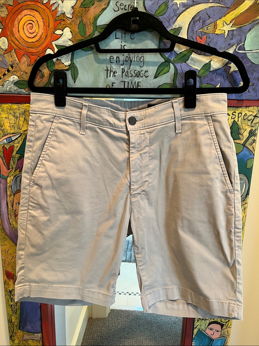 Ag Adriano Goldschmied Men's Tan  Slim Trouser Short 31R